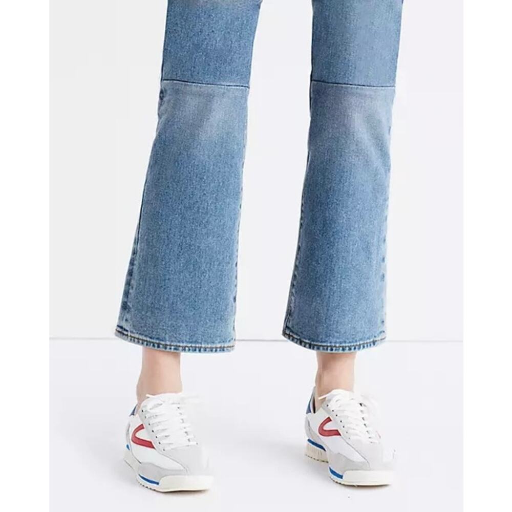 MADEWELL Retro Crop Bootcut Jeans Womens 27 Blue Two Tone Edition High Rise - Picture 4 of 13